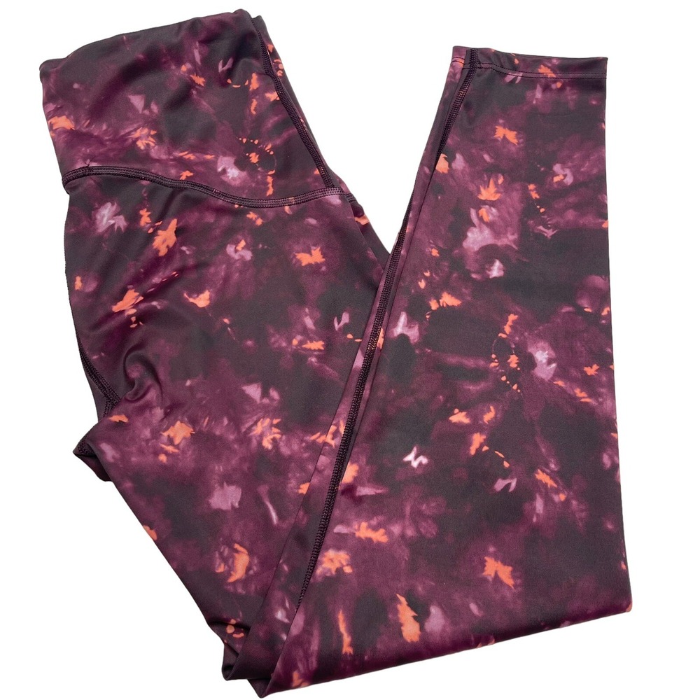 Spanx Active Printed 7/8 Legging‎ Womens Small Red Tie Dye Multicolor